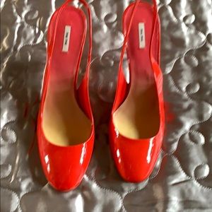 Red Patent Leather Slingbacks